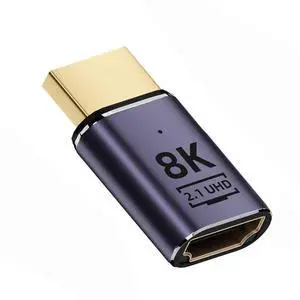 Vszerda 8K Cable HDMI Male to HDMI 2.1 Female UHD Extension Gold Converter Adapter Support 8K 60hz HDTV