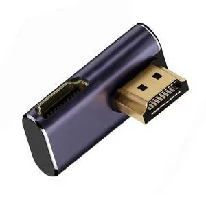 Vszerda 8K Cable HDMI Male to HDMI 2.1 Female Vertical 90 Degree Left Down Angled Low Profile UHD Extension Adapter Support 8K 60hz HDTV