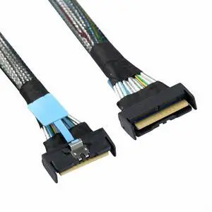 Vszerda Cable PCI-E 5.0 Mini Cool Edge IO MCIO STR PCI-E 8i 74Pin Male to MCIO 74Pin Male Extender Cable 50cm