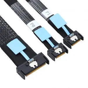 Vszerda Cord PCI-E 5.0 Mini Cool Edge IO MCIO STR PCI-E 8i 74Pin Male to Dual MCIO 38Pin Male Extender Cable 50cm