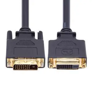 Vszerda Cable DVI 24+1 Male to Female Extension Cable DVI-D Dual Link Digital Video for Monitor Graphics Card 50cm