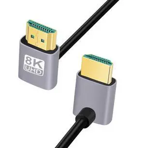 Vszerda Cable HDMI 2.1 Ultra Thin HDTV Cable 8K 4K Hyper Super Flexible Slim Cord Up Angled to Up Angled 90 Degree Type-A for Computer HDTV (50cm)
