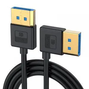 Vszerda Cable Ultrafine Left Angled DisplayPort 1.4 DP to DP Cable 8K 60hz Cable Ultra-HD UHD 4K 144hz 90 Degree for Desktop Laptop Monitor (100cm)