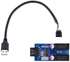 Vszerda USB2.0 Motherboard Cable Type-A USB 2.0 Header 1 to 2 Female 10pin Extension Splitter Cable HUB Connector Adapter Port Multilier
