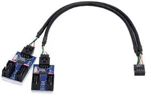 Vszerda USB2.0 Motherboard Cable 9pin 10pin USB 2.0 Header 1 to 4 Female Extension Splitter Cable HUB Connector Adapter Port Multilier