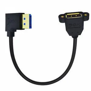 Vszerda Cable 8K DisplayPort Display Port Male to Female Extension Cable 90 Degree Angled Right