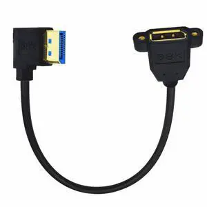 Vszerda Cable 8K DisplayPort Display Port Male to Female Extension Cable 90 Degree Angled Left
