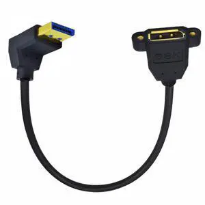Vszerda Cable 8K DisplayPort Display Port Male to Female Extension Cable 90 Degree Angled Down