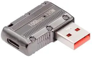 Vszerda Adapter USB-C USB 3.1 Type C Female to USB 3.0 Type-A Male 90 Degree Right Angled Flat Type 10Gbps Data 120W Power Adapter Mecha Cyberpunk Style Vszerda Adapter USB-C USB 3.1 Type C Female to USB 3.0 Type-A Male 90 Degree Right Angled Flat Type 10Gbps Data 120W Power Adapter Mecha Cyberpunk Style
