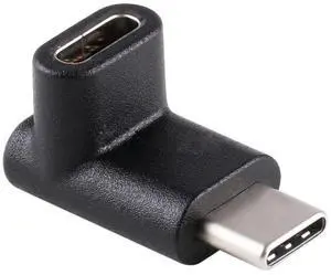 Vszerda 90 Degree Up or Down Angled Reversible USB 3.1 Type-C Male to Female Extension Power Data Video Adapter for Laptop Phone