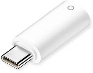 Vszerda USB C to Pencil Adapter for Apple Pencil 1st Generation, USB-C Male to Pencil Charging Adapter for iPad 10th Gen, Type C iPencil Charger Connector Dongle Connector for iPad 10 (White)