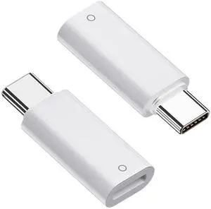 Vszerda USB C to Pencil Adapter for Apple Pencil 1st Generation, USB-C Male to Pencil Charging Adapter for iPad 10th Gen, Type C iPencil Charger Connector Dongle Connector for iPad 10 (White, 2 Pack)