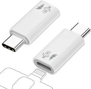 Vszerda 2 Pack USB C to Lavalier Microphone Adapter, Type C Male Converter for iPhone Wireless Lavalier Microphone, iPhone 16/15 Series, iPad Air/Pro, Not for Headphone and Data