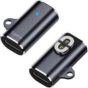 Vszerda 2 Pack Type-C Magnetic Charger Adapter, USB-C Charging Converter for AfterShokz Aeropex, Shokz OpenRun, OpenRun Pro, OpenRun Mini, OpenComm Without Charger Cable, Grey