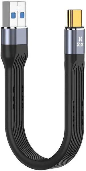 Vszerda Short USB C Cable 5.3 inch, USB A to USB C 60W Fast Charging Cable Supports 10Gbps Data Transfer for Portable SSD, Power Bank, Android Auto, Laptop, Tablet, Phone and More