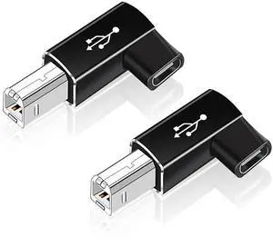 Vszerda 2 Pack USB B to USB C Adapter, 90 Degree Right Angle Type C Female to MIDI Converter Compatible with Printer, Electric Piano, Laptops and More Type-C Devices Vszerda 2 Pack USB B to USB C Adapter, 90 Degree Right Angle Type C Female to MIDI Converter Compatible with Printer, Electric Piano, Laptops and More Type-C Devices