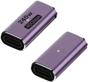 Vszerda 240W USB C Adapter (2 Pack), USB Type C Female to Female 40Gbps Coupler Connector for Thunderbolt, Switch, MacBook, Laptop, Tablet, Phone