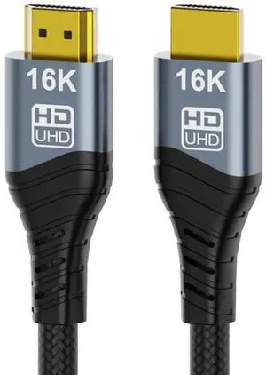 Vszerda Cord 16K 8K 4K UHD HDMI Type-A Male to HDMI 2.2 Male HDTV Cable 96Gbps for HDTV Desktop Laptop Monitor (200cm)