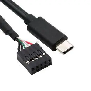 Vszerda Cable USB 2.0 Motherboard 9pin 10pin Header to Type-C USB-C Cable 50cm for Mini Monitor Sensor Panel Camera