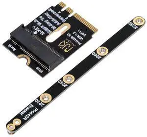 Vszerda Card 2230 NGFF A+E-Key Male to NVME M-Key Female Extension PCI-E 4.0 Adapter with Bracket for Laptop Mainboard SSD 2280