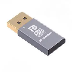 Vszerda Adapter 4K@60Hz DP Virtual Display Displayport Active Adapter Dummy Plug Headless Ghost Emulator 1080p@120Hz