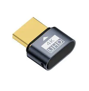 Vszerda Adapter Virtual Display Adapter 4K HDMI 1.4 DDC EDID Dummy Plug Headless Ghost Display Emulator HDTV Black Color 4K@60Hz