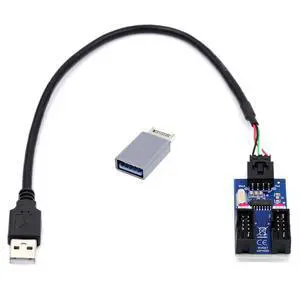 Vszerda Cable USB 3.1 Front Panel Header Male Type-E to USB 2.0 Type-A Male 1 to 2 Female Motherboard 9pin 10pinHeader HUB Adapter Port Multiplier