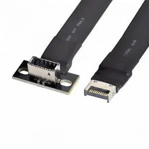 Vszerda Cable USB 3.2 Type-E IDC 20Pin Front Panel Header Male to Female Extension Cable 20Gbps