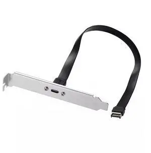 Vszerda Cable USB 3.2 Type-E IDC 20Pin Front Panel Header to USB-C Type-C Female Extension Cable 20Gbps with Panel Mount Screw