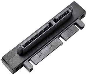 Vszerda 90 Degree Down Angled SATA 22Pin 7+15 Male to SATA 22P Female Extension Convertor Adapter