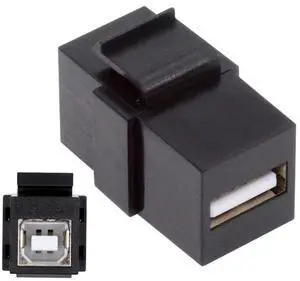 Vszerda Adapter USB2.0 A Female to Type-B Female Extension Keystone Jack Coupler Adapter for Wall Plate Panel USB Cable