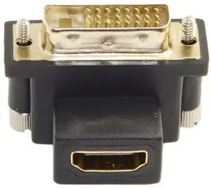 Vszerda DVI Male to HDMI Female Adapter 90 Degree Down Angled 4K 1080P for Computer HDTV Graphics Card