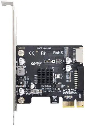 Vszerda Card 5Gbps Type-E USB 3.1 Front Panel Socket & USB 3.0 20Pin to PCI-E 1X Express Adapter for Motherboard