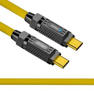 Vszerda Cable Ultra Soft High Flex USB-C USB4 20Gbps 140W 8K for Gaming Keyboard Mouse Type-C Male to Male Power & Data (100cm)