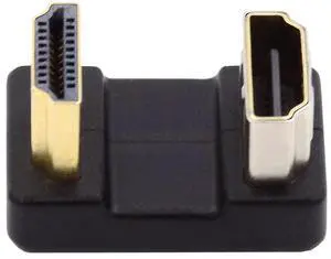 Vszerda 4K Cable 360 Degree Up Opposite U Shape Back Angled Type-A HDMI 1.4 Male to HDMI Female Extension Adapter Converter