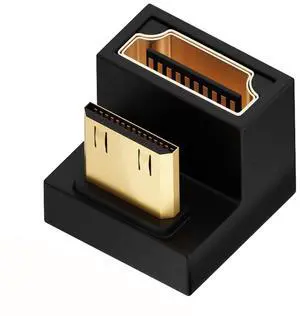 Vszerda 4K Cable 360 Degree Up Opposite U Shape Back Angled Mini HDMI 1.4 Male to HDMI Female Extension Adapter Converter