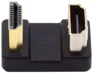 Vszerda 4K Cable 360 Degree Down Opposite U Shape Back Angled Type-A HDMI 1.4 Male to HDMI Female Extension Adapter Converter