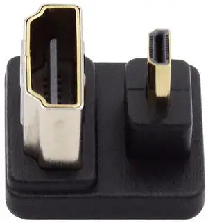 Vszerda 4K Cable 360 Degree Down Opposite U Shape Back Angled Micro HDMI 1.4 Male to HDMI Female Extension Adapter Converter