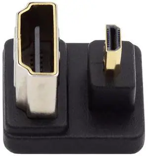 Vszerda 4K Cable 360 Degree Up Opposite U Shape Back Angled Micro HDMI 1.4 Male to HDMI Female Extension Adapter Converter