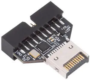 Vszerda Adapter Type-E IDC Socket USB 3.1 Front Panel Header to USB 3.0 20Pin Header Extension Adapter with CH334P for Desktop Motherboard