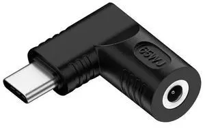 Vszerda Adapter DC 20V Jack 4.8x1.7mm Input to USB-C Type-C Output 90 Degree Right Angled Power Plug Charge Adapter 65W