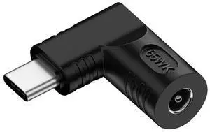 Vszerda Adapter DC 20V Jack 4.0x1.7mm Input to USB-C Type-C Output 90 Degree Right Angled Power Plug Charge Adapter 65W