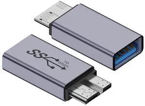Vszerda Adapter USB-C USB 3.1 Type A Female to Micro USB 3.0 Male Data Adapter 10Gbps Data Power for Laptop SSD Disk