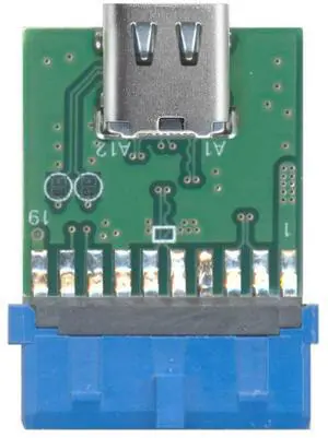 Vszerda USB 3.1 Type C to USB 3.0 Motherboard Adapter, 19/20 Pin Header, 5Gbps, Green