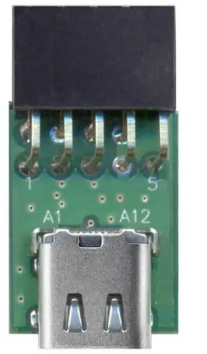 Vszerda Adapter Single Port USB 3.1 Type C USB-C Female to USB 2.0 Motherboard 9pin 10pin Header Adapter PCBA 480Mbps