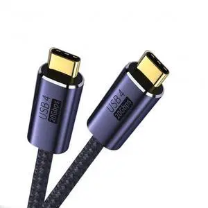 Vszerda Cable USB4 USB-C 100W Type-C Male to Male Cable 20V 5A GEN2 20Gbps 100W Charging for Laptop Tablet Phone 2M Vszerda Cable USB4 USB-C 100W Type-C Male to Male Cable 20V 5A GEN2 20Gbps 100W Charging for Laptop Tablet Phone 2M