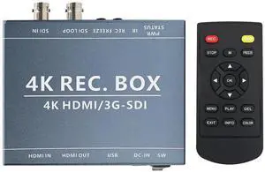 3G SDI Video Recorder,4K HDMI DVI Video Audio Capture Device with Video Freeze,SDI Loop out/1080P HDMI Output for Multi-Channel Live Streaming, Video Conferencing, Teaching, Streaming, Broadcasting