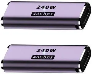 Vszerda USB C 90 Degree Adapter,USB C Right Angle Adapter with 40 Gbps PD 240W 8K@60hz Video Charge (Straight-2 PCS)