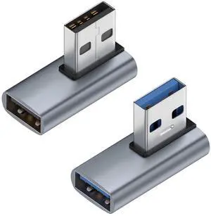 Vszerda 90 Degree USB 3.1 Adapter,Right Angle USB A Male to Female Adapter for PC,Laptop,USB A Charger and More USB Devices (Left&Right)