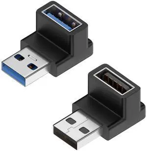 Vszerda 90 Degree USB 3.1 Adapter,UpDown USB A Male to Female Adapter for PC,Laptop,USB A Charger and More USB Devices (UpDown)